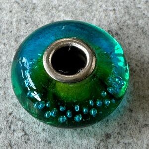 Trollbeads Silver Trace Turquoise Bead